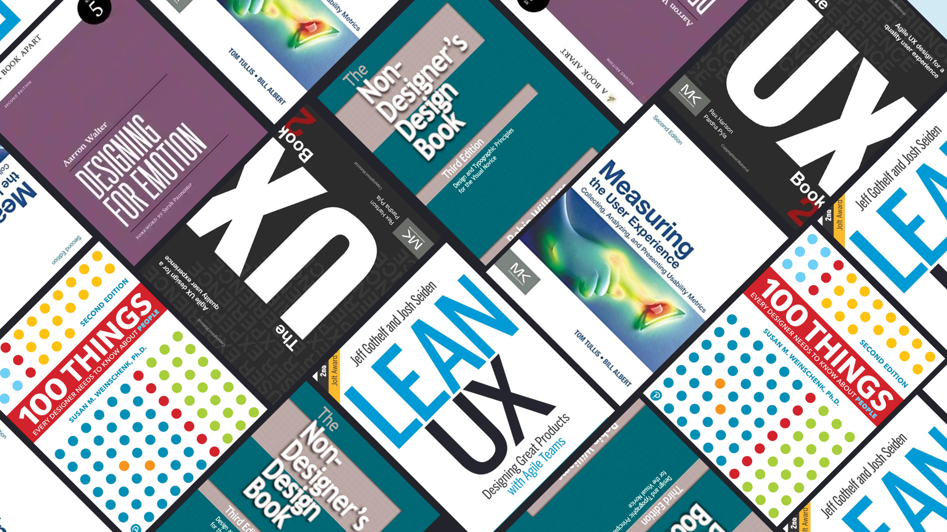 Header image showing various books mentioned in "Top 6 Best UI UX Design Books for Beginners" article