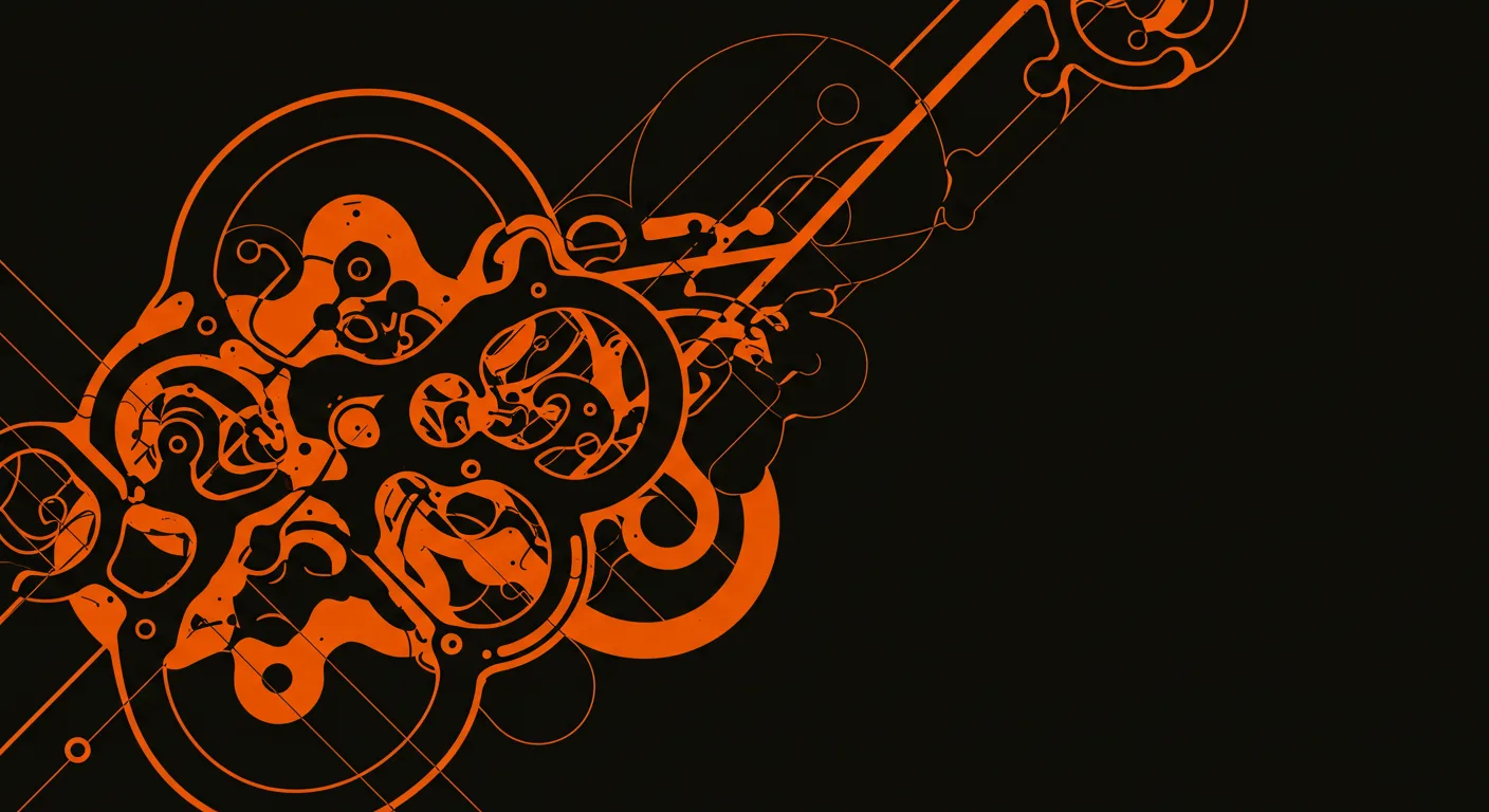Cover image of an article featuring abstract patterns in orange and black colours